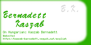 bernadett kaszab business card